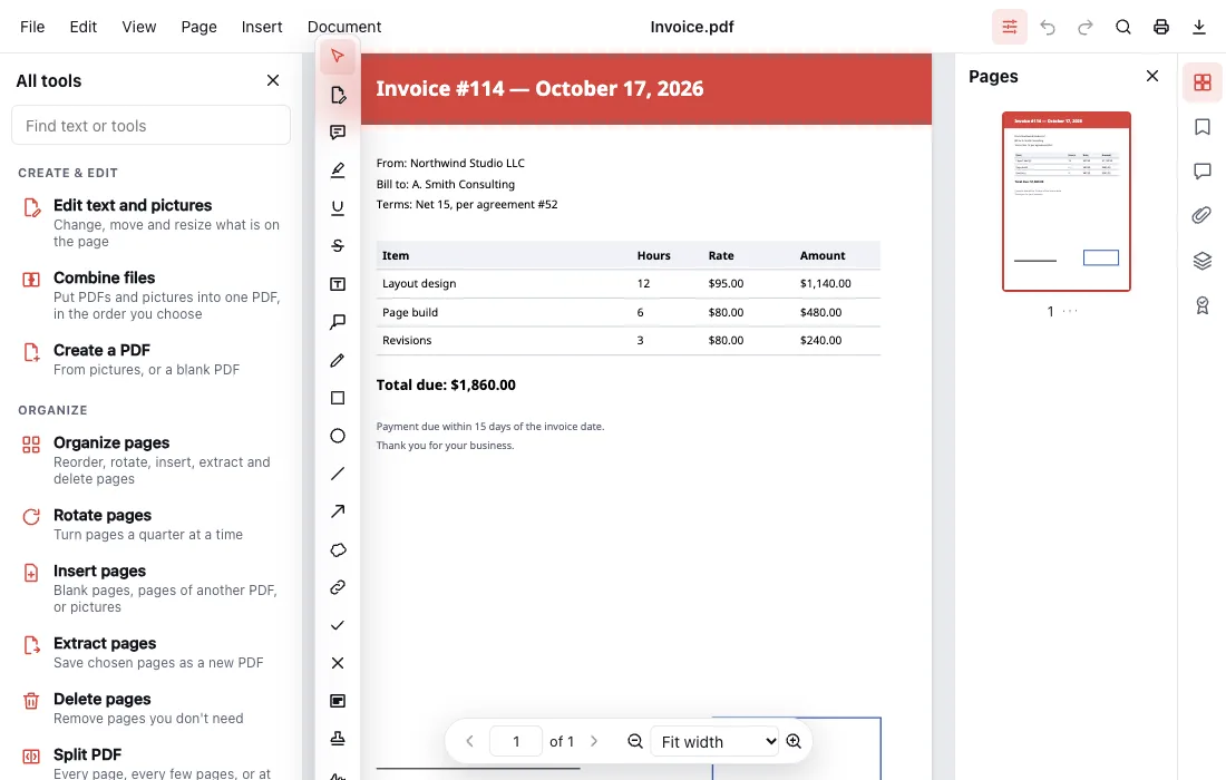 PDF online — free PDF editor and tools in your browser