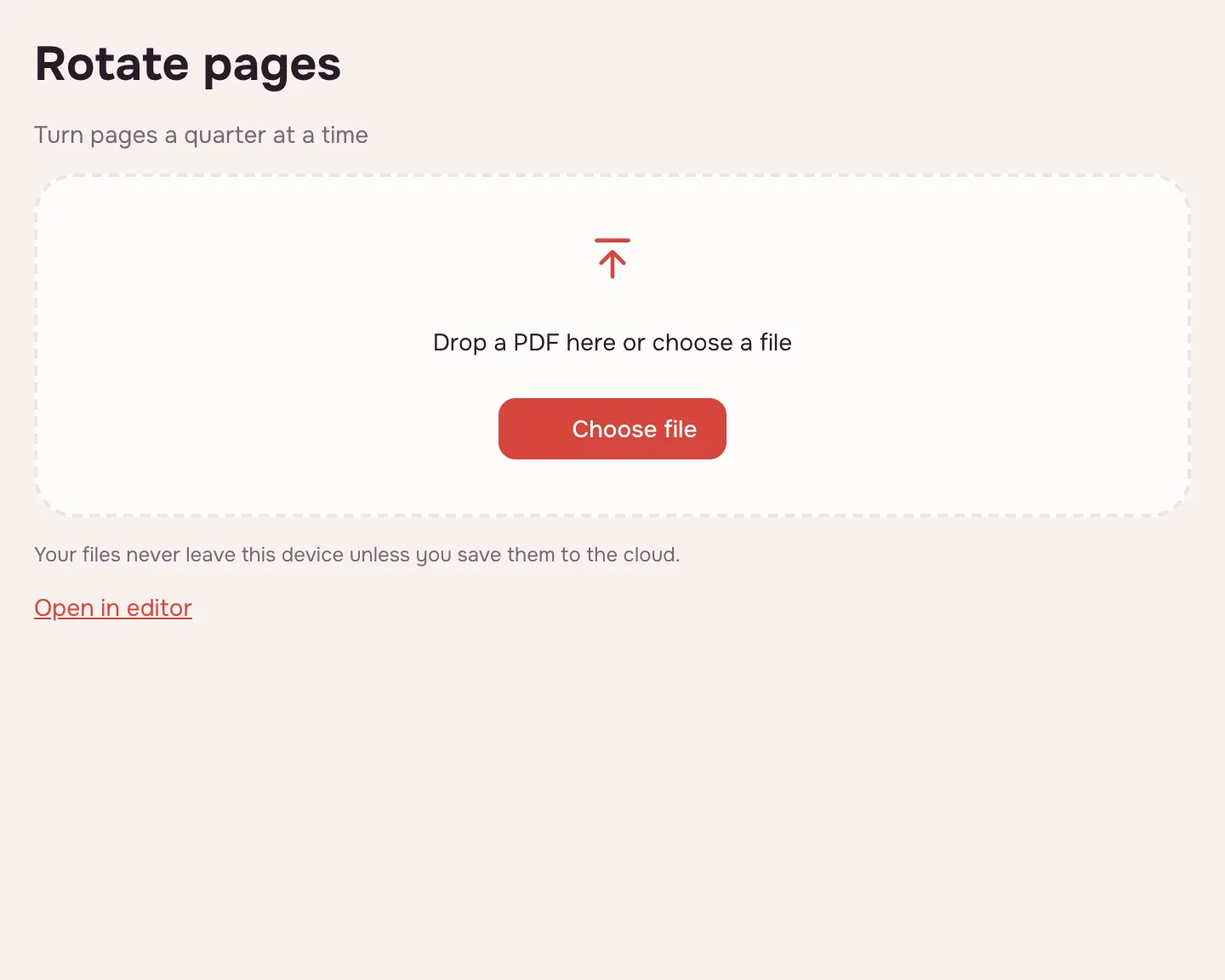 Rotate PDF — the file picker