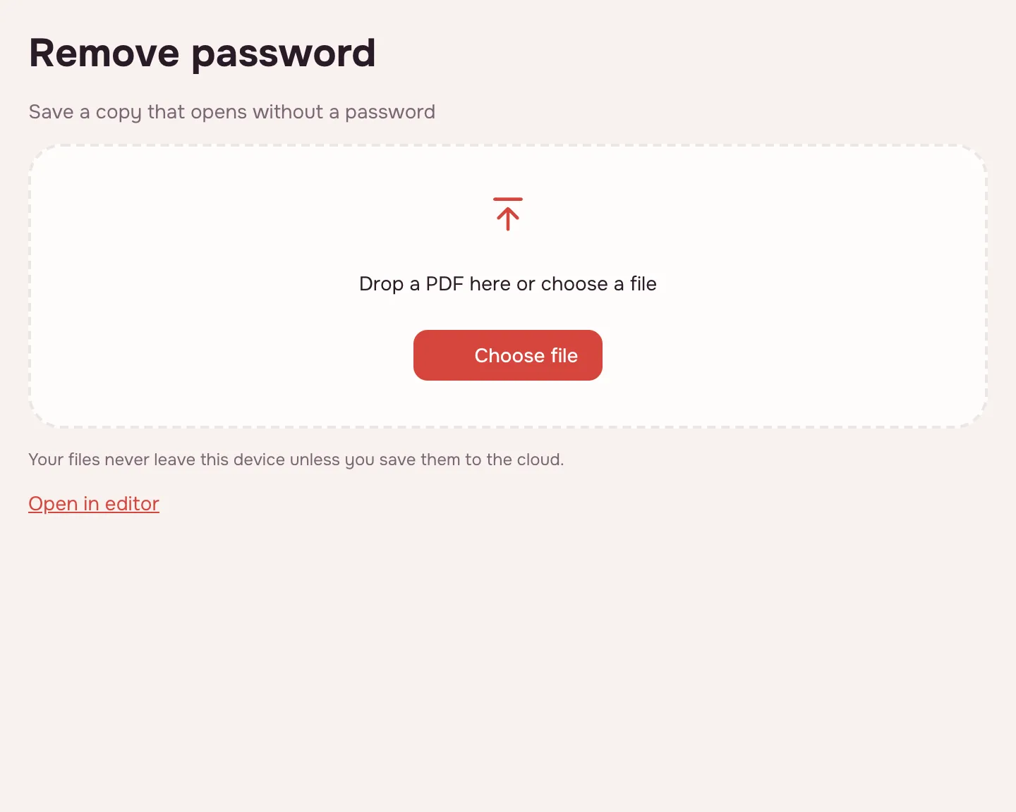 Unlock PDF — Choose a protected PDF.